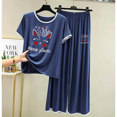 Contrast Tape-Style Big-Printed 2-Pcs Lounge And Night Wear Suit. WLW-07 Contrast Tape-Style Big-Printed 2-Pcs Lounge And Night Wear Suit. WLW-07