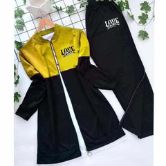 Love Printed Patch-Work Style Long Winter Tracksuit For Her. Love Printed Patch-Work Style Long Winter Tracksuit For Her.