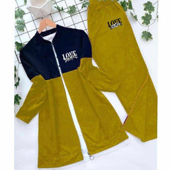 Love Printed Patch-Work Style Long Winter Tracksuit For Her. Love Printed Patch-Work Style Long Winter Tracksuit For Her.