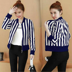 Korean Stripe Style Winter Zipper Jacket. Korean Stripe Style Winter Zipper Jacket.