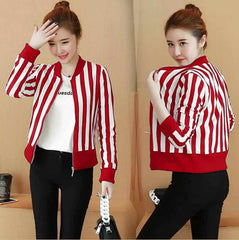 Korean Stripe Style Winter Zipper Jacket. Korean Stripe Style Winter Zipper Jacket.