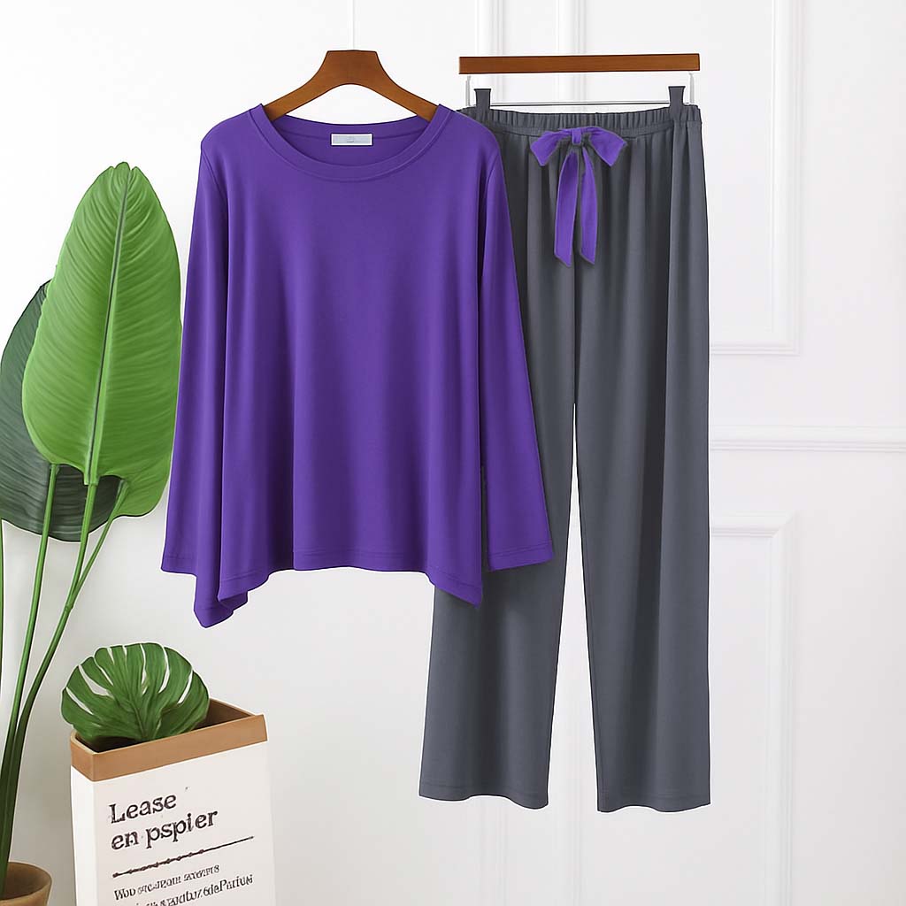 Contrast-Style 2-Pcs Lounge And Night Wear Suit. WLW-12