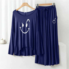 Plazo-Style Big-Printed 2-Pcs Lounge And Night Wear Suit. WLW-08 Plazo-Style Big-Printed 2-Pcs Lounge And Night Wear Suit. WLW-08