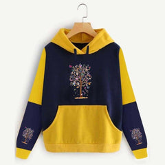2-Tone Style Printed Winter Hoodie For Her. 2-Tone Style Printed Winter Hoodie For Her.