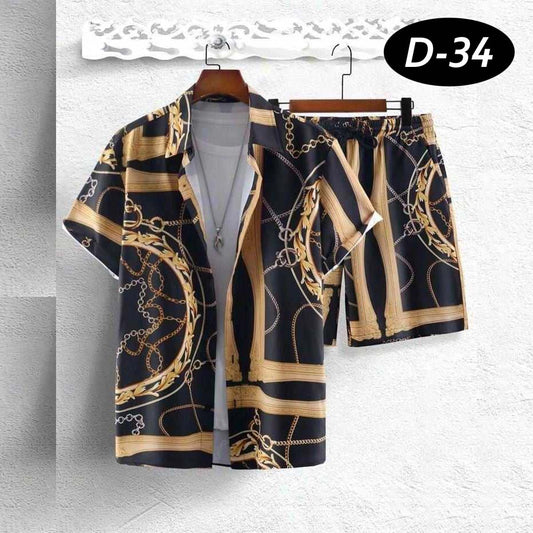 All-Over 3D Printed Premium Quality Dry-Fit 2-Pcs Summer Suit. D-34