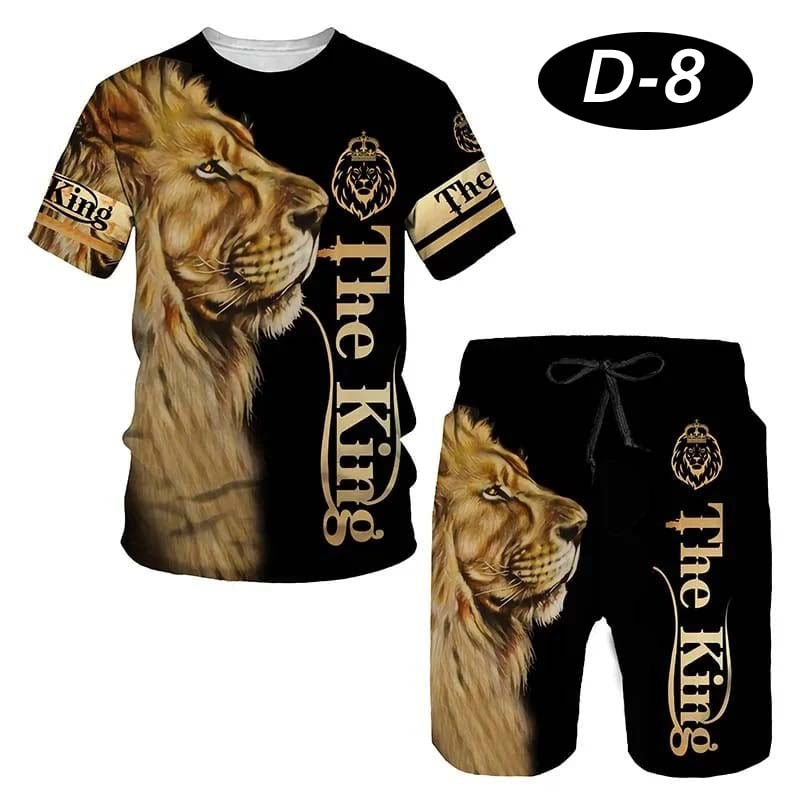 All-Over 3D Printed Premium Quality Dry-Fit 2-Pcs Summer Suit. D-08