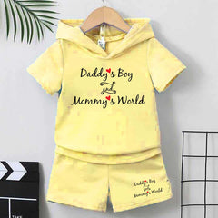 DB & MW Kids Hooded Style 2-Pcs Summer Suit. (HOTS+SH) DB & MW Kids Hooded Style 2-Pcs Summer Suit. (HOTS+SH)