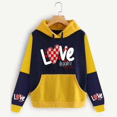 2-Tone Style Printed Winter Hoodie For Her. 2-Tone Style Printed Winter Hoodie For Her.