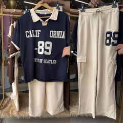 Cali-89 Collar Cargo Style Western 2-Pcs Summer Tracksuit For Her. WSTS-05 Cali-89 Collar Cargo Style Western 2-Pcs Summer Tracksuit For Her. WSTS-05