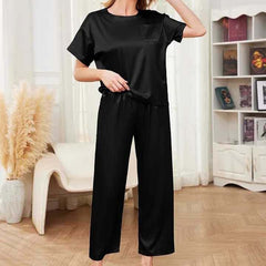 Imported Pocket Tshirt-Style 2-Pcs Silk Nightsuit. (Tshirt+Pajama) Imported Pocket Tshirt-Style 2-Pcs Silk Nightsuit. (Tshirt+Pajama)