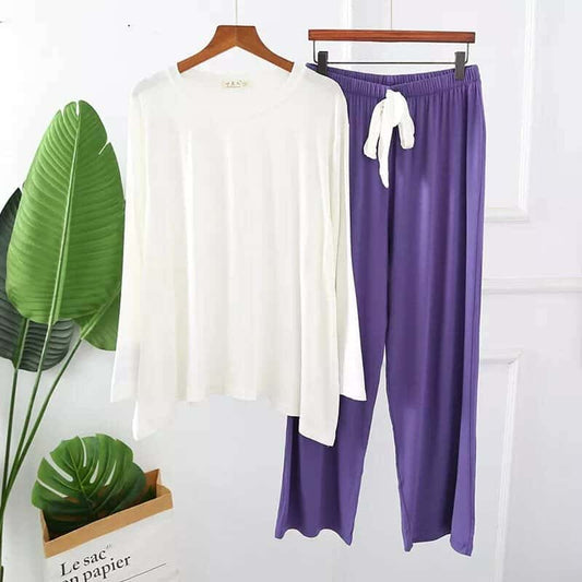 Contrast-Style 2-Pcs Lounge And Night Wear Suit. WLW-12