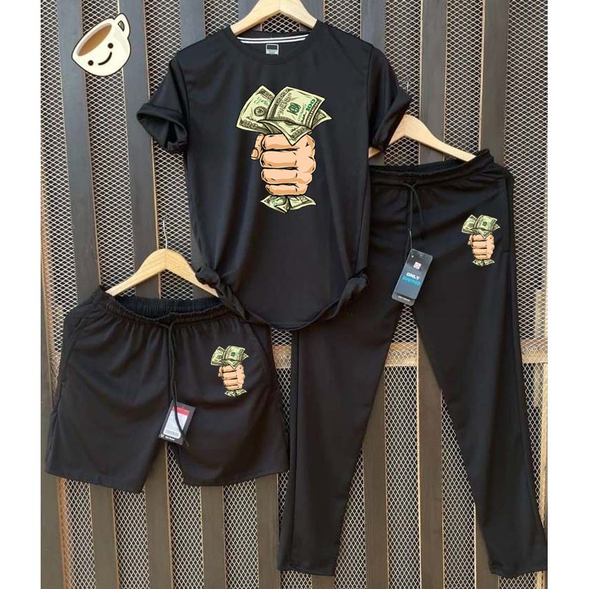 Black Dollar Capture Bundle Of 3 Dry-Fit Premium Quality Summer Suit.