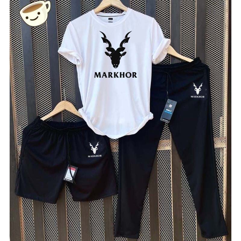 White Markhor Bundle Of 3 Dry-Fit Premium Quality Summer Suit.