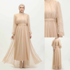 Turkish Net Pearls Belt Style Heavy-Flair Long-Length Maxi. (Premium Collection) Turkish Net Pearls Belt Style Heavy-Flair Long-Length Maxi. (Premium Collection)