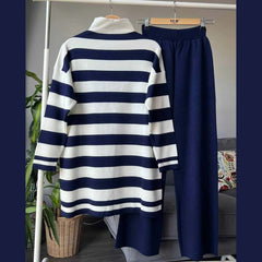 High Neck Stripe Printed Premium Quality Winter 2-Pcs Tracksuit For Her. WWTS-05 High Neck Stripe Printed Premium Quality Winter 2-Pcs Tracksuit For Her. WWTS-05