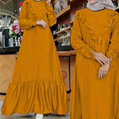 Turkish Style Pearls Work Long Heavy Flair Maxi. Turkish Style Pearls Work Long Heavy Flair Maxi.