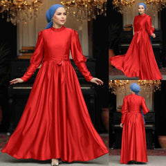 Turkish Satin Esra Heavy-Flair Long-Length Maxi. Turkish Satin Esra Heavy-Flair Long-Length Maxi.