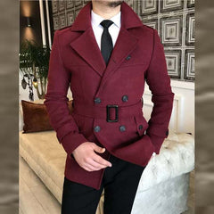 KingsMen Belt Style Casual Winter Fleece Coat. MWJ-409 KingsMen Belt Style Casual Winter Fleece Coat. MWJ-409