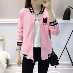BTS Flower Baseball Winter Zipper Jacket For Her. BTS Flower Baseball Winter Zipper Jacket For Her.