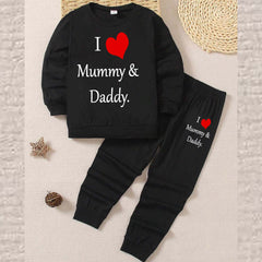 I Love D+M Kids Sweat Style 2-Pcs Summer Suit. (FTS+TR) I Love D+M Kids Sweat Style 2-Pcs Summer Suit. (FTS+TR)