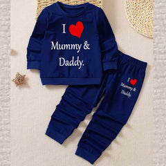 I Love D+M Kids Sweat Style 2-Pcs Summer Suit. (FTS+TR) I Love D+M Kids Sweat Style 2-Pcs Summer Suit. (FTS+TR)