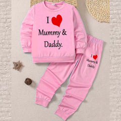 I Love D+M Kids Sweat Style 2-Pcs Summer Suit. (FTS+TR) I Love D+M Kids Sweat Style 2-Pcs Summer Suit. (FTS+TR)