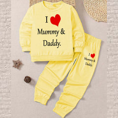 I Love D+M Kids Sweat Style 2-Pcs Summer Suit. (FTS+TR) I Love D+M Kids Sweat Style 2-Pcs Summer Suit. (FTS+TR)
