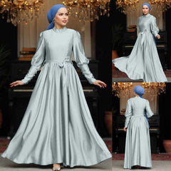 Turkish Satin Esra Heavy-Flair Long-Length Maxi. Turkish Satin Esra Heavy-Flair Long-Length Maxi.