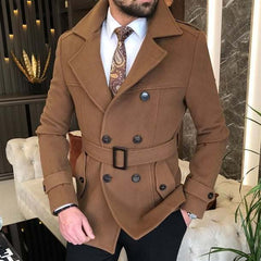 KingsMen Belt Style Casual Winter Fleece Coat. MWJ-409 KingsMen Belt Style Casual Winter Fleece Coat. MWJ-409