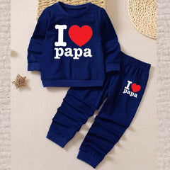 I Love PAPA Kids Sweat Style 2-Pcs Summer Suit. (FTS+TR) I Love PAPA Kids Sweat Style 2-Pcs Summer Suit. (FTS+TR)