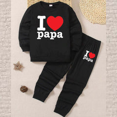 I Love PAPA Kids Sweat Style 2-Pcs Summer Suit. (FTS+TR) I Love PAPA Kids Sweat Style 2-Pcs Summer Suit. (FTS+TR)