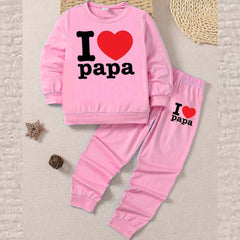 I Love PAPA Kids Sweat Style 2-Pcs Summer Suit. (FTS+TR) I Love PAPA Kids Sweat Style 2-Pcs Summer Suit. (FTS+TR)