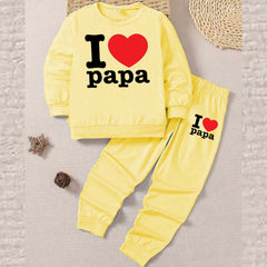 I Love PAPA Kids Sweat Style 2-Pcs Summer Suit. (FTS+TR) I Love PAPA Kids Sweat Style 2-Pcs Summer Suit. (FTS+TR)
