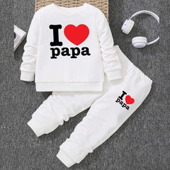 I Love PAPA Kids Sweat Style 2-Pcs Summer Suit. (FTS+TR) I Love PAPA Kids Sweat Style 2-Pcs Summer Suit. (FTS+TR)