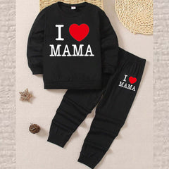 I Love MAMA Kids Sweat Style 2-Pcs Summer Suit. (FTS+TR) I Love MAMA Kids Sweat Style 2-Pcs Summer Suit. (FTS+TR)