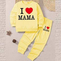 I Love MAMA Kids Sweat Style 2-Pcs Summer Suit. (FTS+TR) I Love MAMA Kids Sweat Style 2-Pcs Summer Suit. (FTS+TR)