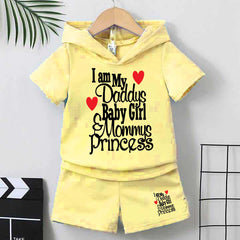 I Love DBG & MP Kids Hooded Style 2-Pcs Summer Suit. (HOTS+SH) I Love DBG & MP Kids Hooded Style 2-Pcs Summer Suit. (HOTS+SH)