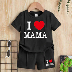 I Love MAMA Kids Pintex Style 2-Pcs Summer Suit. (HTS+SH) I Love MAMA Kids Pintex Style 2-Pcs Summer Suit. (HTS+SH)