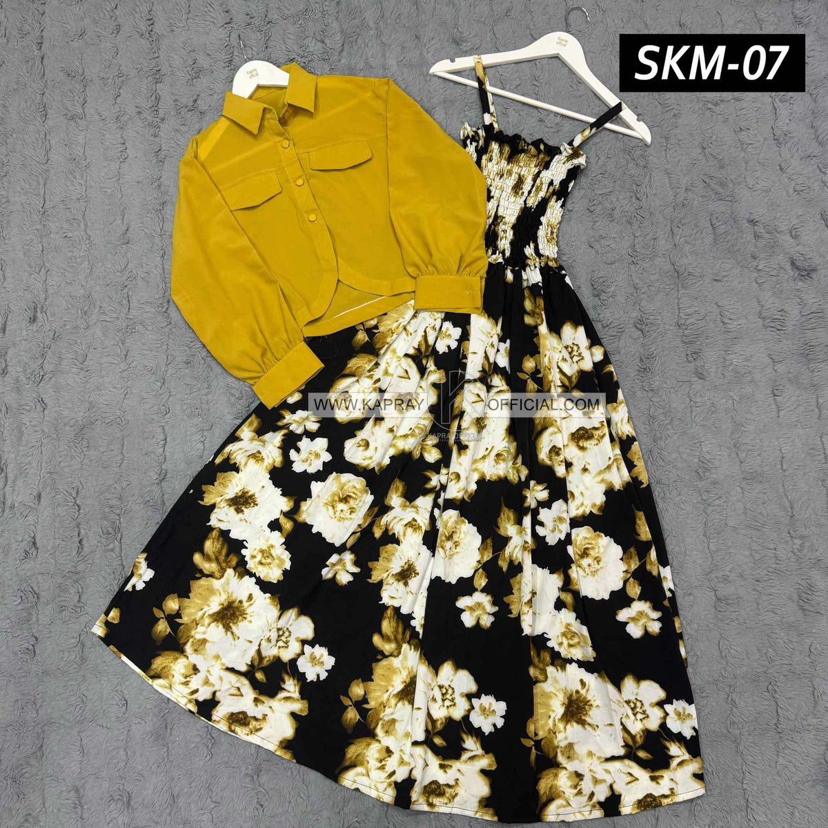 Short Koti & Printed Smoky Maxi Style Western 2-Pcs Stiched Suit. SKM-07