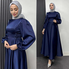 Turkish Satin Heavy-Flair Long-Length Maxi. Turkish Satin Heavy-Flair Long-Length Maxi.