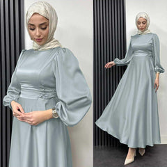 Turkish Satin Heavy-Flair Long-Length Maxi. Turkish Satin Heavy-Flair Long-Length Maxi.