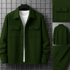 Double Pocket Collar Style Casual Fleece Winter Button Jacket MWJ-01-V2 Double Pocket Collar Style Casual Fleece Winter Button Jacket MWJ-01-V2