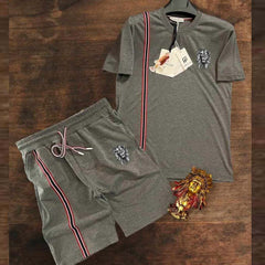 Front Stripe Style Lion Printed Premium Quality 2-Pcs Summer Suit. Front Stripe Style Lion Printed Premium Quality 2-Pcs Summer Suit.