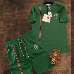 Front Stripe Style Lion Printed Premium Quality 2-Pcs Summer Suit. Front Stripe Style Lion Printed Premium Quality 2-Pcs Summer Suit.