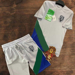 Grey Lion Cross Panel Premium Quality 2-Pcs Summer Suit. Grey Lion Cross Panel Premium Quality 2-Pcs Summer Suit.