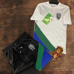 Grey Lion Cross Panel Premium Quality 2-Pcs Summer Suit. Grey Lion Cross Panel Premium Quality 2-Pcs Summer Suit.