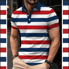 Dry-Fit 3D Stripe Printed Style Half-Sleeve Polo Summer Tshirt. MS3DP-104 Dry-Fit 3D Stripe Printed Style Half-Sleeve Polo Summer Tshirt. MS3DP-104