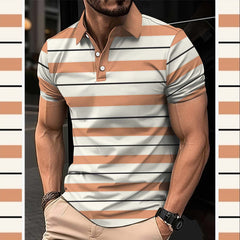 Dry-Fit 3D Stripe Printed Style Half-Sleeve Polo Summer Tshirt. MS3DP-109 Dry-Fit 3D Stripe Printed Style Half-Sleeve Polo Summer Tshirt. MS3DP-109