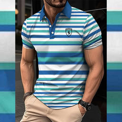 Dry-Fit 3D Stripe Printed Style Half-Sleeve Polo Summer Tshirt. MS3DP-16 Dry-Fit 3D Stripe Printed Style Half-Sleeve Polo Summer Tshirt. MS3DP-16