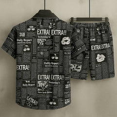 All-Over News-Paper 3D Printed Premium Quality Dry-Fit 2-Pcs Summer Suit. MS3D-15 All-Over News-Paper 3D Printed Premium Quality Dry-Fit 2-Pcs Summer Suit. MS3D-15